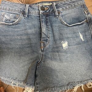 Unpublished Blue Jean Shorts Distressed Frayed Hem Size 24 Waist